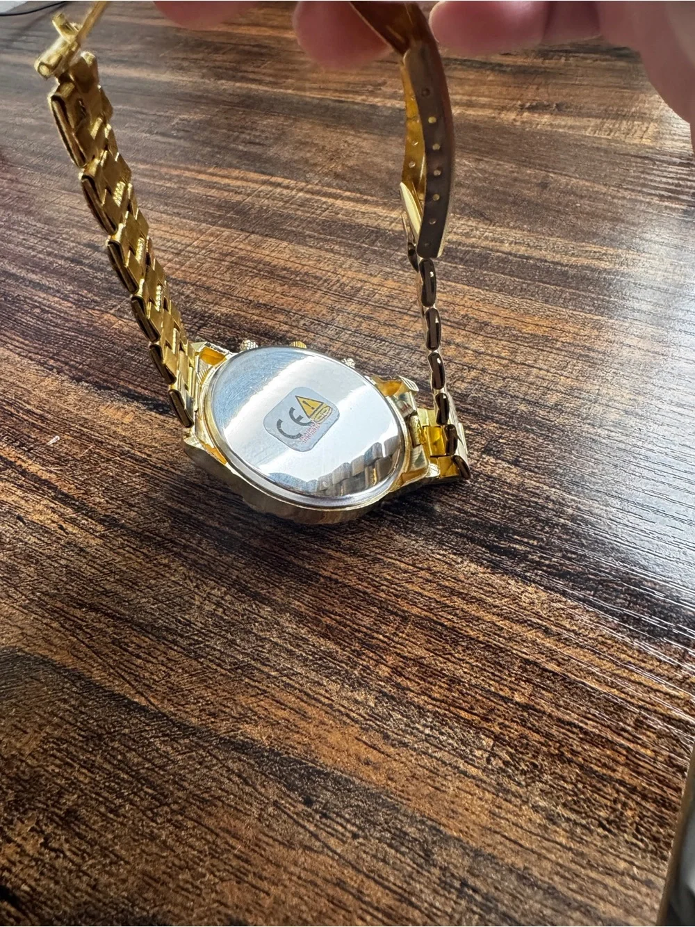 Geneva Gold-Tone Watch with Blue Dial